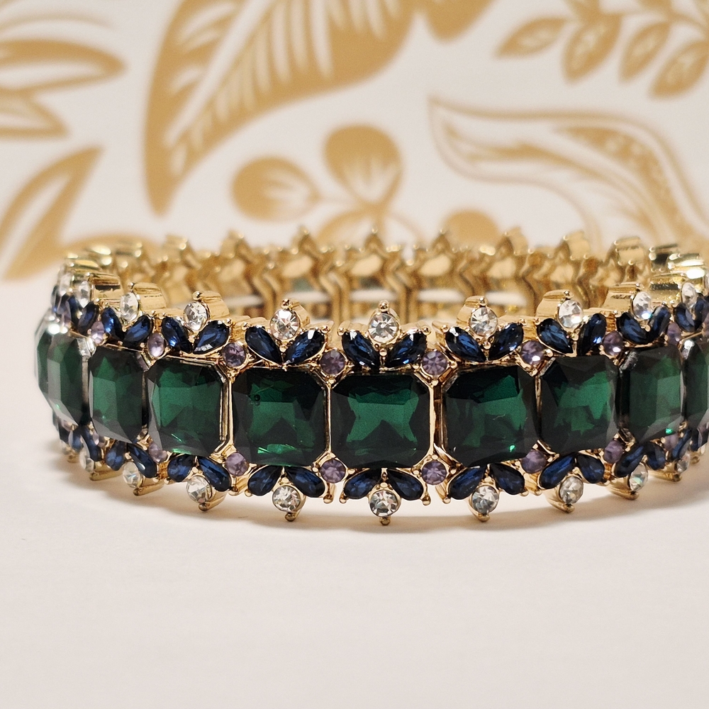 INC International Concepts Gold Bracelet with Green and Blue Accents